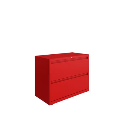 Hirsh 36"W 2 Drawer Lateral File Cabinet, Lava Red 24249